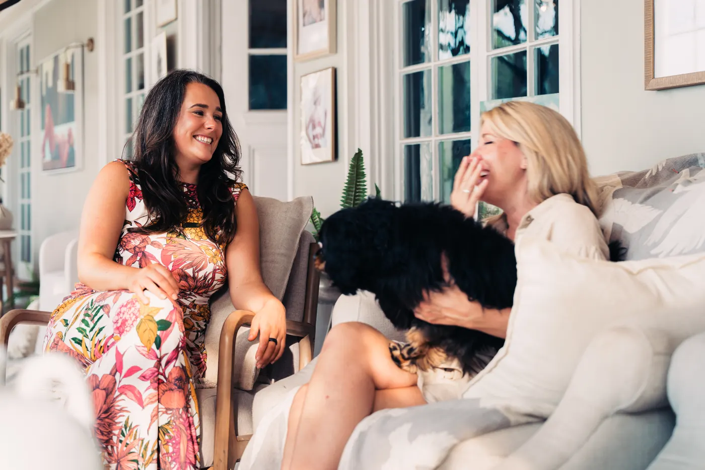 Gina and Amelia at the mansion